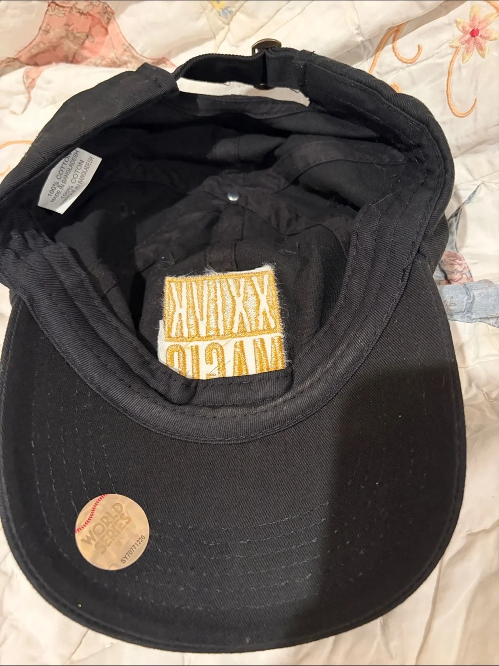 Bruno Mars 24K Magic Concert Tour Merchandise Black Gold Embroidered Cap